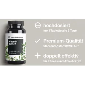 Produktbild für Vitamin-D natural-elements 180 Tabletten