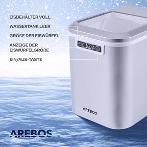 Produktbild für Eiswürfelmaschine Arebos Kunststoff, silber