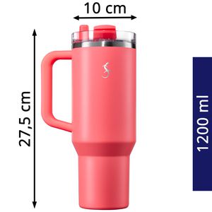 Produktbild für Thermobecher Lurch Big Cup, mit Henkel, pink