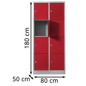 Produktbild für Schließfachschrank Lüllmann 523424, rot