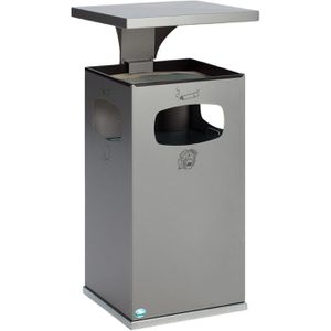 Aschenbecher VAR B42, 12281, silber, für Outdoor, mit Dach
