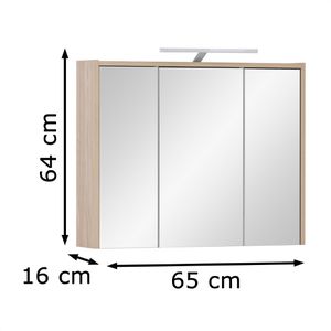 Produktbild für Spiegelschrank Schildmeyer Elba 151291, eiche