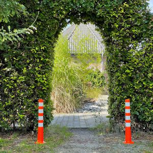 Produktbild für Absperrpfosten UvV Flex Premium 75, orange/weiß, Kunststoff