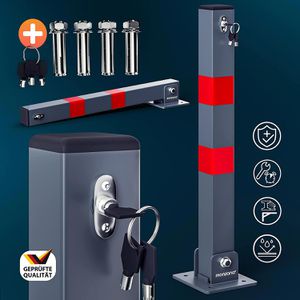 Produktbild für Absperrpfosten Monzana 105573, grau, aus Metall