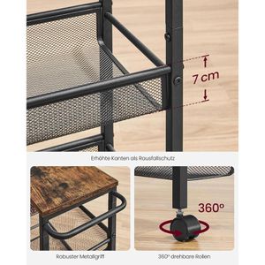 Produktbild für Nischenregal Songmics LRC035B01 schwarz mit Rollen