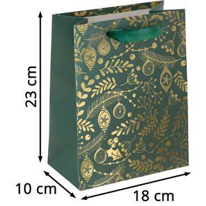 Produktbild für Geschenktüte Sigel GT119, Golden Ornaments on green