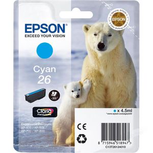 Produktbild für Tinte Epson 26 C13T2612 Eisbär, cyan