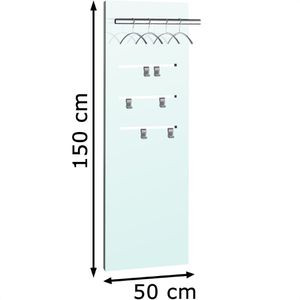 Produktbild für Wandgarderobe Kerkmann Lugano, 6076, Glas / Holz