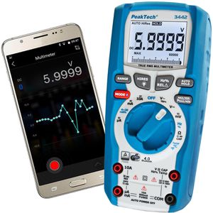 Produktbild für Multimeter PeakTech P 3442, digital, True RMS, App-fähig