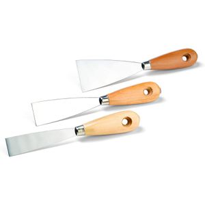 Schuller Spachtel 50991 3-teiliges Set, Malerspachtel, mit Holzgriff, 30mm, 40mm, 60mm