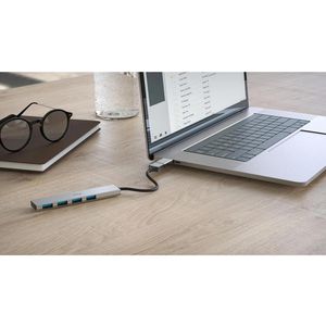 Produktbild für USB-Hub Hama Ultra Slim 200141, grau