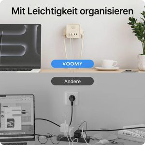 Produktbild für Steckdosenwürfel Voomy Split X7, mit Schalter, beige