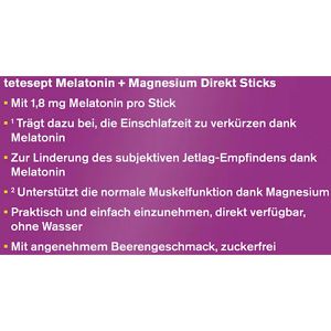Produktbild für Melatonin tetesept Direkt, 20 Portionen Granulat für 20 Nächte