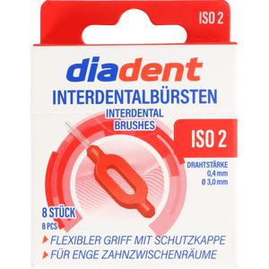 Produktbild für Interdentalbürsten diadent Rot, ISO-Größe 2