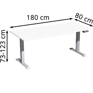 Produktbild für Schreibtisch Geramöbel Elevate Basic, weiß / silber