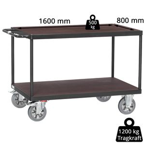 Produktbild für Tischwagen Fetra 12405-7016 Grey Edition, aus Metall &amp; Holz