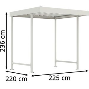 Produktbild für Fahrradunterstand WSM Leipzig L10, grauweiß, aus Metall