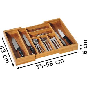 Produktbild für Besteckkasten Kesper 58085, braun, aus Bambus