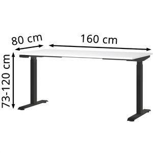 Produktbild für Schreibtisch Germania Mailand, 7908-614, weiß / schwarz