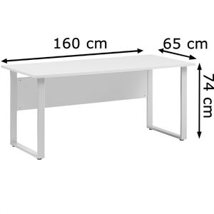 Produktbild für Schreibtisch Möbelpartner Serie 1500, lichtgrau / silber