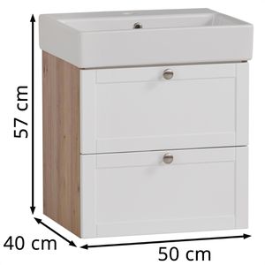 Produktbild für Waschtisch Schildmeyer Jesper, weiß / eiche