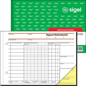 Produktbild für Rapportbuch Sigel SD029, Wochenbericht, A5 quer