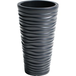 Produktbild für Übertopf Prosperplast Sand Slim, anthrazit, Ø 35 x 62 cm
