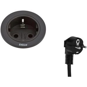 Produktbild für Einbausteckdose EVOline One, mit 3 m Kabel