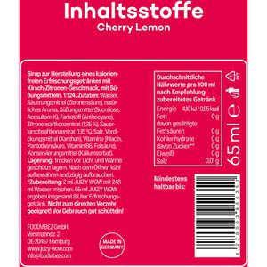 Produktbild für Sirup JUIZY-WOW Cherry Lemon, zuckerfrei
