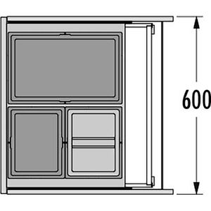 Produktbild für Einbaumülleimer Hailo AS Triple XL 600, 3631691