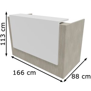 Produktbild für Empfangstheke Quadrifoglio Z2C73, weiß / beton
