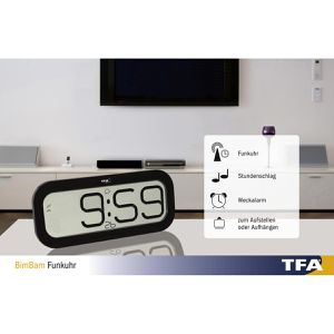 Produktbild für Wanduhr TFA 60.4514.01 Bimbam, Kunststoff, digital, Funkuhr