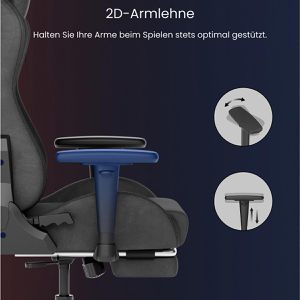 Produktbild für Gaming-Stuhl FlexiSpot R1, mit Fußstütze