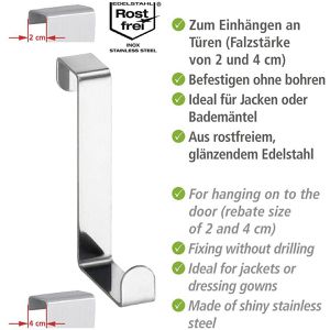 Produktbild für Türhaken Wenko für Außenseite, silber
