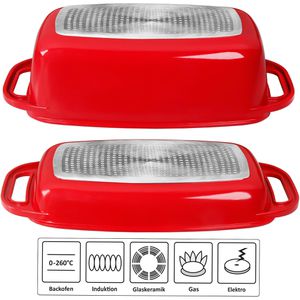 Produktbild für Bräter STONELINE XXL 14101, rot, aus Aluguss