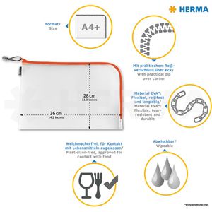 Produktbild für Reißverschlussbeutel Herma 20018, Universaltasche, A4