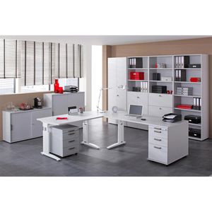 Produktbild für Schreibtisch Hammerbacher U-Serie, lichtgrau / weiß