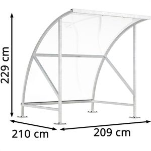 Produktbild für Fahrradunterstand WSM Bamberg B 1/02, silber, aus Metall