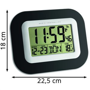 Produktbild für Wanduhr TFA 60.4503, Kunststoff, digital, Funkuhr