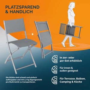 Produktbild für Klappstuhl CASARIA 109687, hellgrau