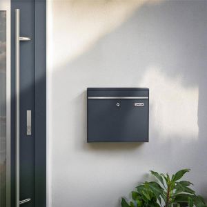 Produktbild für Briefkasten Metzler BK212, anthrazit, aus Stahl