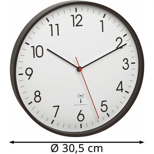 Produktbild für Wanduhr TFA 60.3537.01, Metall, analog, Funkuhr