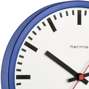 Produktbild für Wanduhr Hermle Grand Central 30471, Edelstahl, analog, Funkuhr