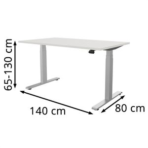 Produktbild für Schreibtisch fm-Büromöbel fouraction weiß / silber