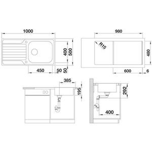Produktbild für Spülbecken BLANCO DINAS XL 6 S, Einzelbecken, Edelstahl
