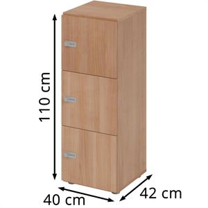 Produktbild für Schließfachschrank Hammerbacher 234L3, nussbaum