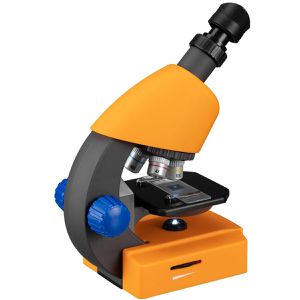 Produktbild für Mikroskop Bresser Junior, orange, mit Durchlicht, für Kinder