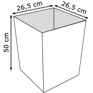 Produktbild für Übertopf Prosperplast Rato Square, dunkelbraun, 27 x 50 x 27cm