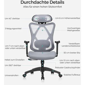 Produktbild für Bürostuhl Songmics OBN063G01