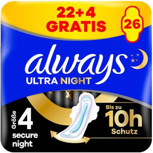 Damenbinden always Ultra Secure Night, Größe 4